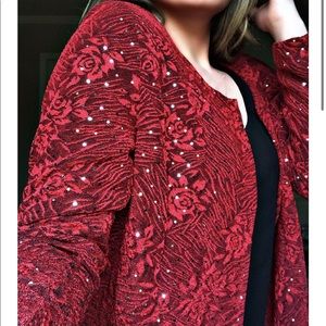 Red Sparkle Cardigan/Blazer - Large (12)
